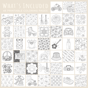 Download Totally 90s: Peaceful Printable Coloring E-Book