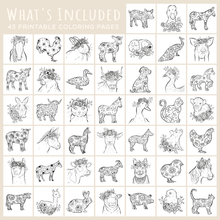 Load image into Gallery viewer, Download Flowered Farm Friends: Cheerful Printable Coloring E-Book

