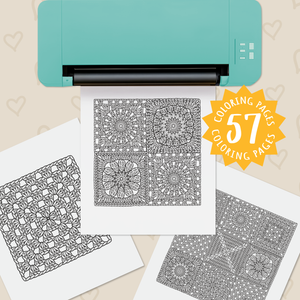 Download Crochet Granny Squares: Relaxation Printable Coloring E-Book