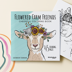 Flowered Farm Friends: Cheerful Coloring Book